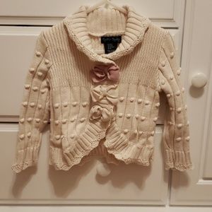 Cream & blush pink sweater cardigan bows 24 month